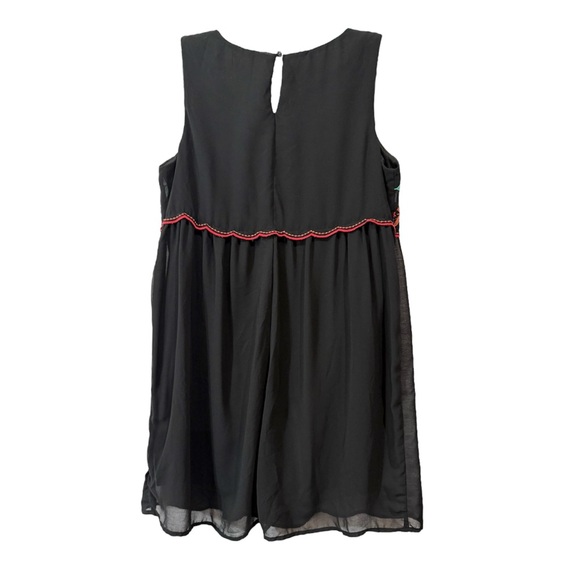 Love Reign Dress Mini Dress Embroidered Sleeveless Lined Black Size Medium - Picture 3 of 8